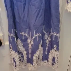 Halabaloo | Dresses | Halabaloo Blue Dress With White Lace Accents ...